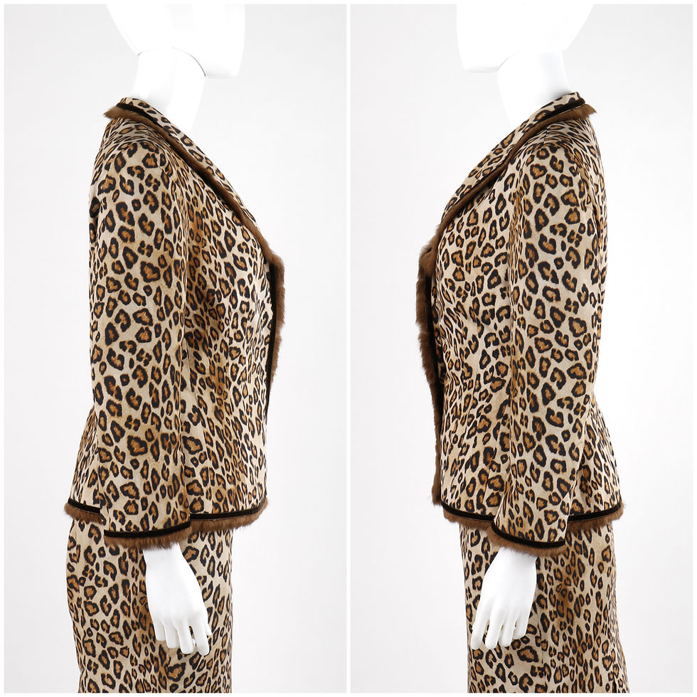 Thumbnail: Alexander McQueen Silk & Fur Skirt Set