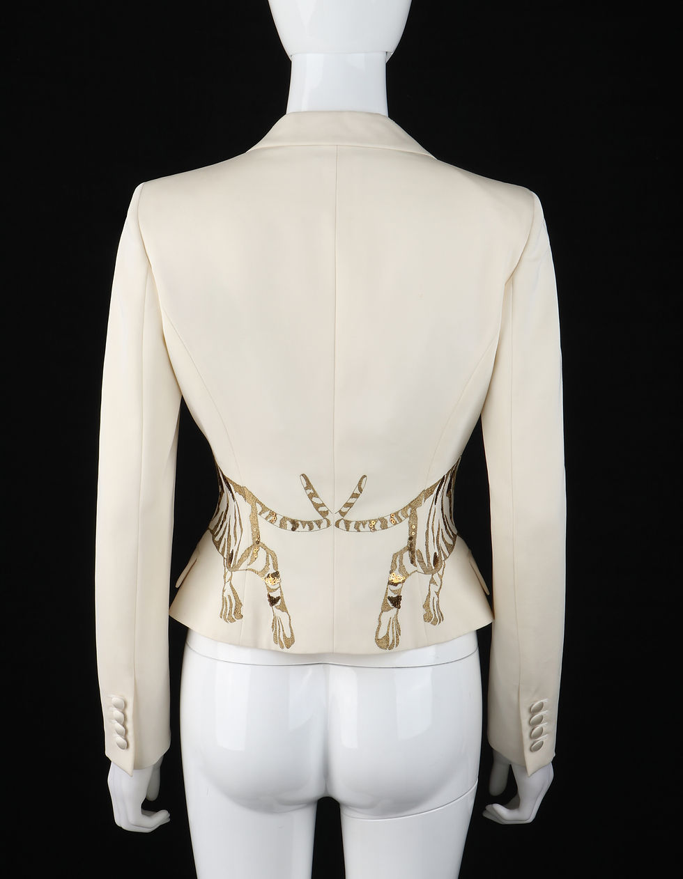 【送料&関税込】Alexander McQueen Ivory Wool Blazer Alexander McQueen Embroidered Tiger Blazer | FIFTH-MAIN