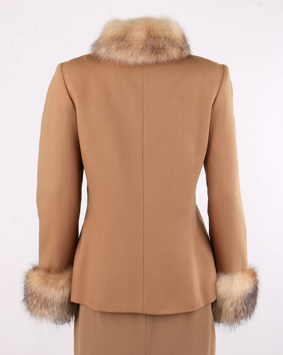 Thumbnail: Lillie Rubin Fox Fur Skirt Suit
