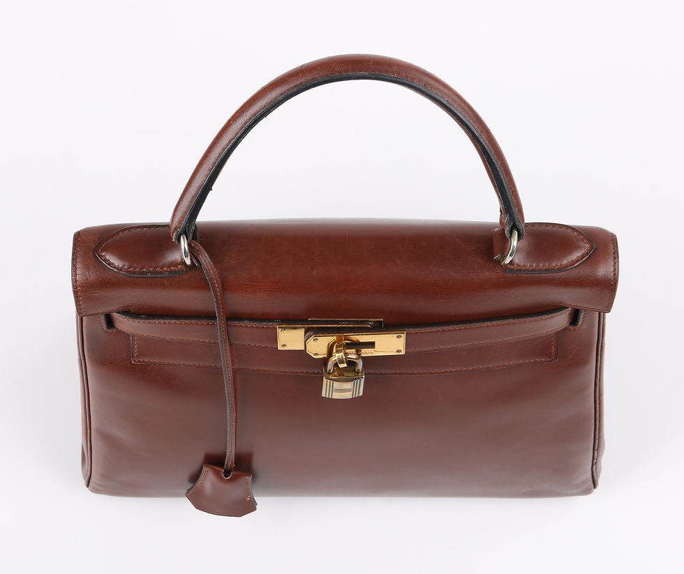 Thumbnail: Hermes c.1964 "Kelly" 28cm Box Calf Leather Purse
