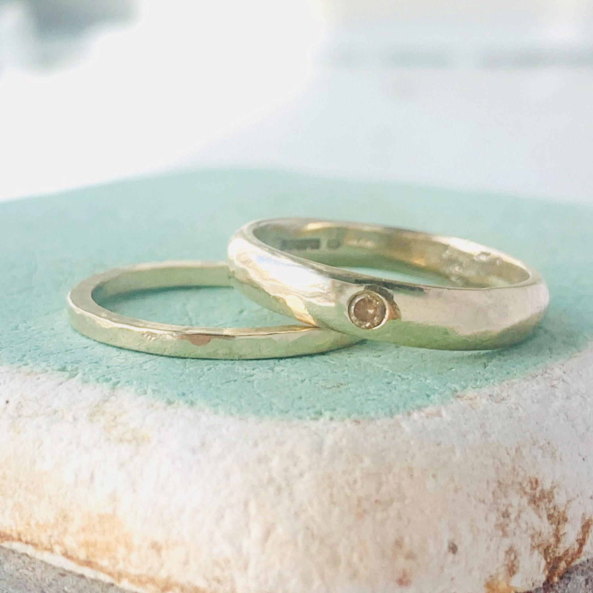 Solid 9 carat Gold Double ring by Nyaki Punk Jewellery