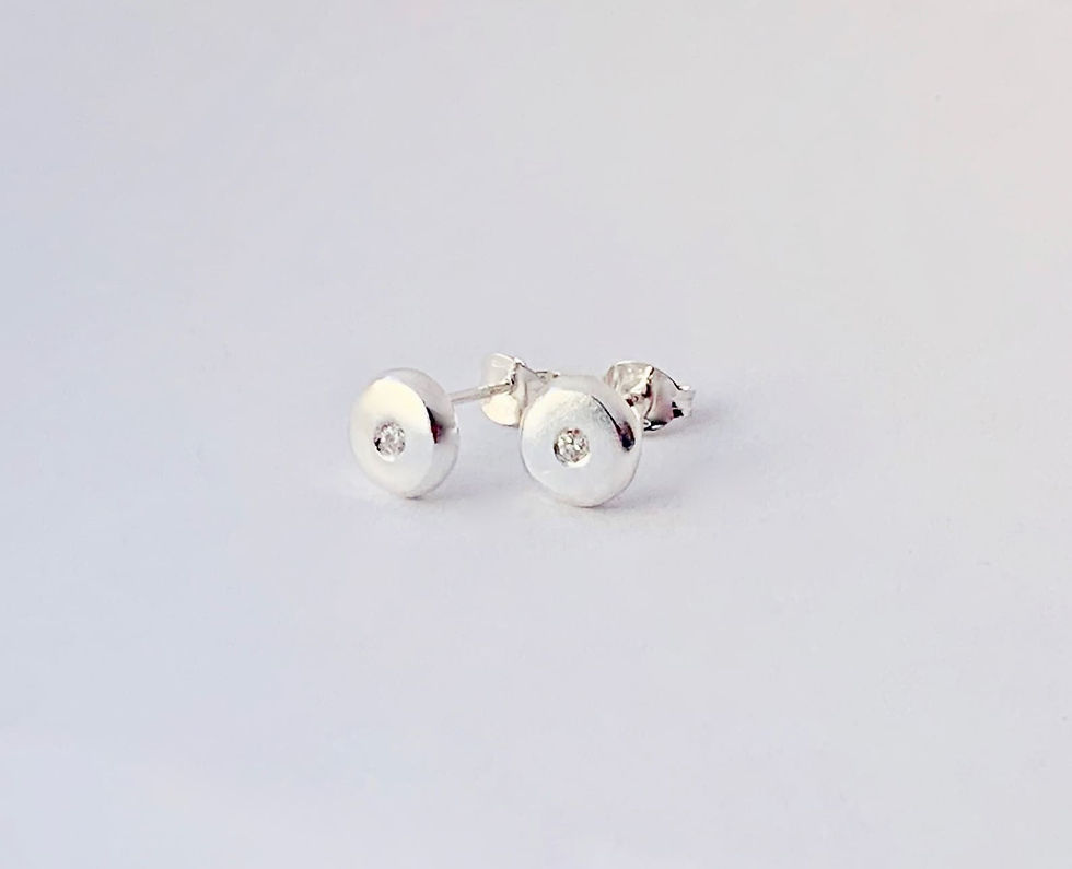 Thumbnail: Recycled Sterling Diamond Stud Earrings by Nyaki Punk Jewell