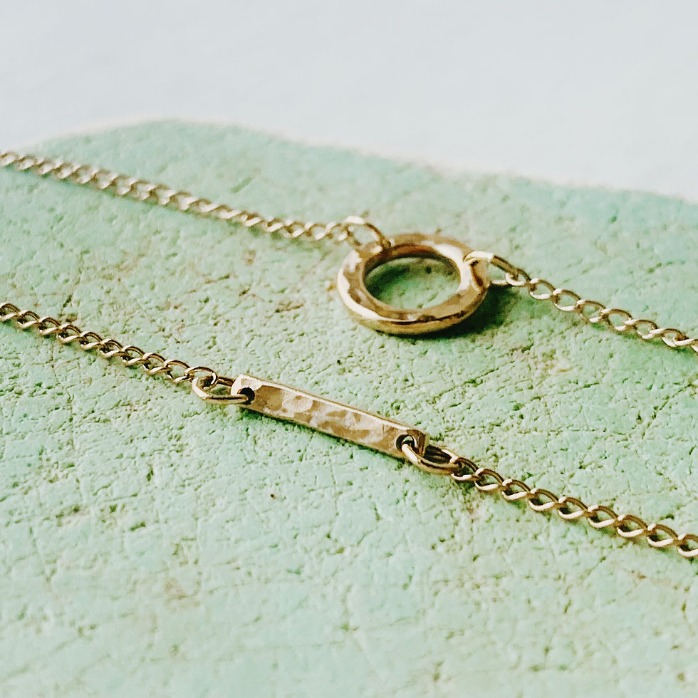 Thumbnail: Solid 9 carat Gold Hoop and Bar double chain by Nyaki Punk Jewellery