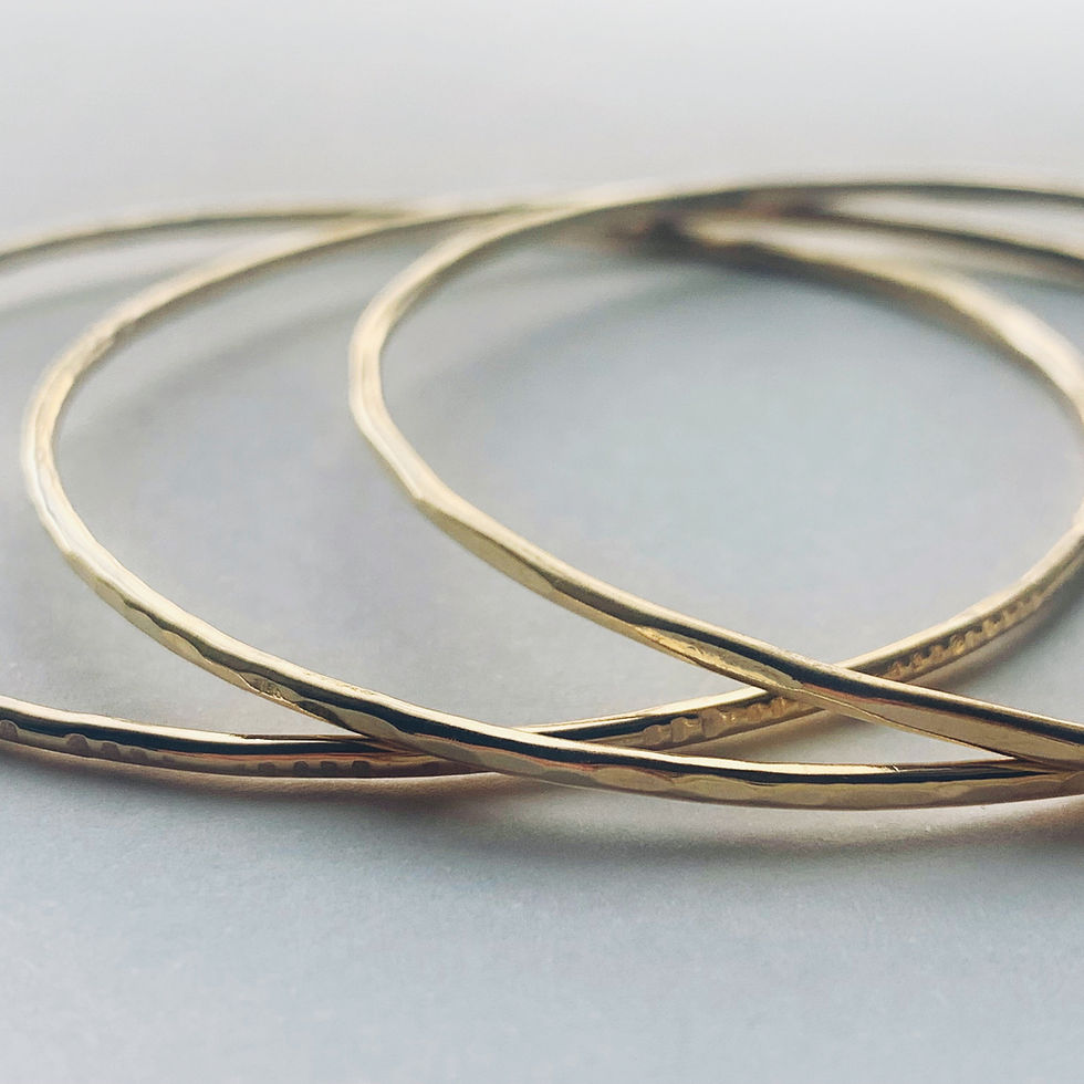 Thumbnail: Solid 9 carat Gold Bangles byNyaki Punk Jewellery