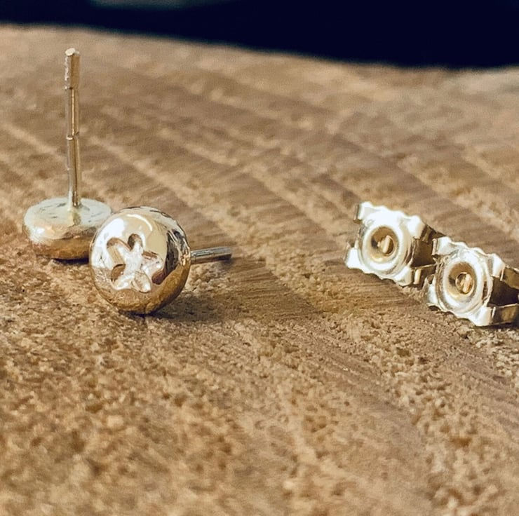 Thumbnail: Recycled 9 carat Gold Star Stud Earrings by Nyaki Punk Jewellery