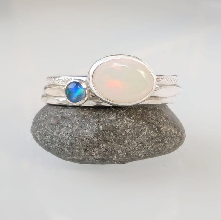 Thumbnail: Recycled Sterling Silver OPAL Ring