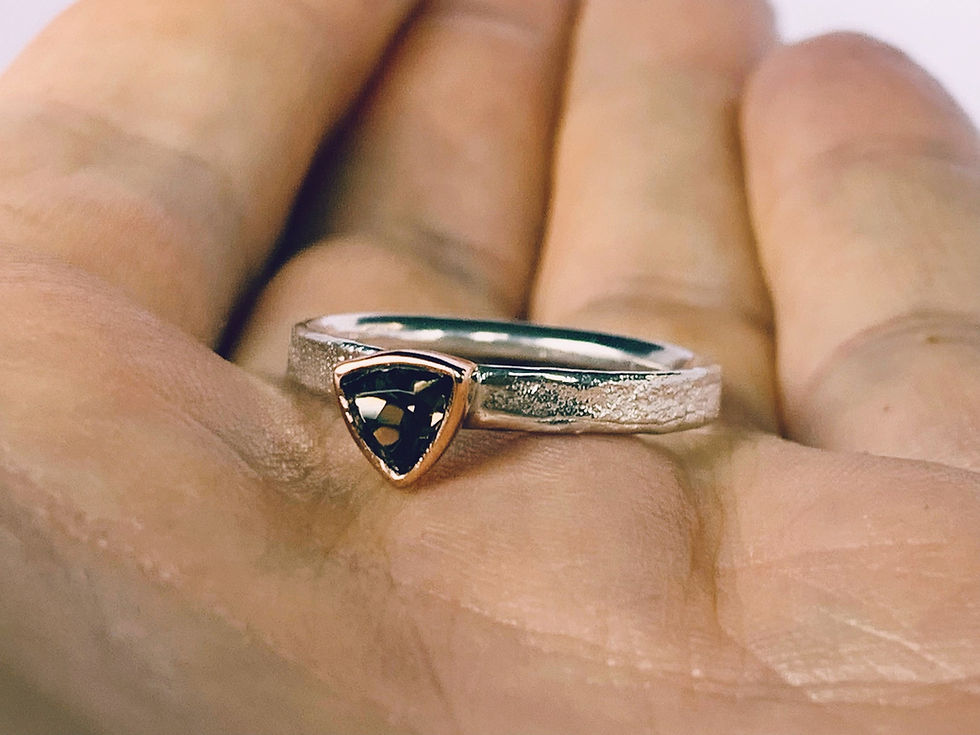 Thumbnail: Recycled Solid Gold Quartz Ring by Nyaki Punk Jewellery