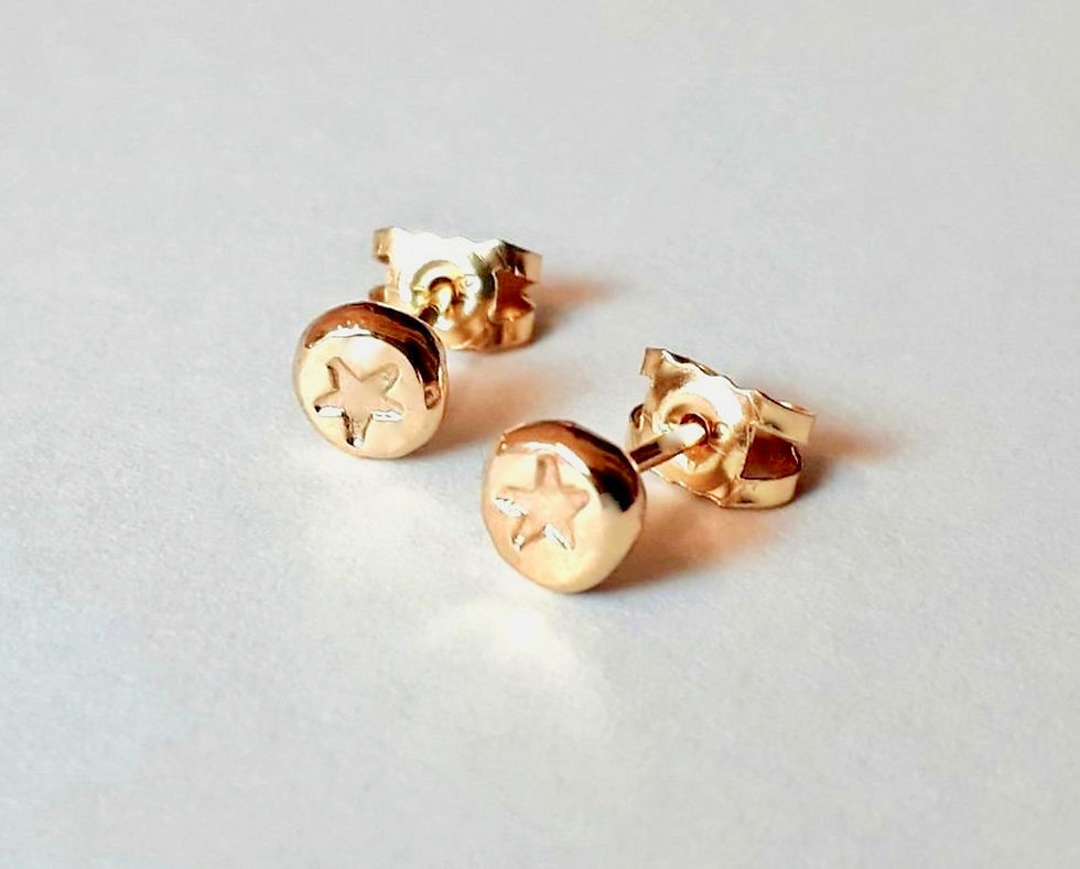 Recycled 9 carat Gold Star Stud Earrings by Nyaki Punk Jewellery