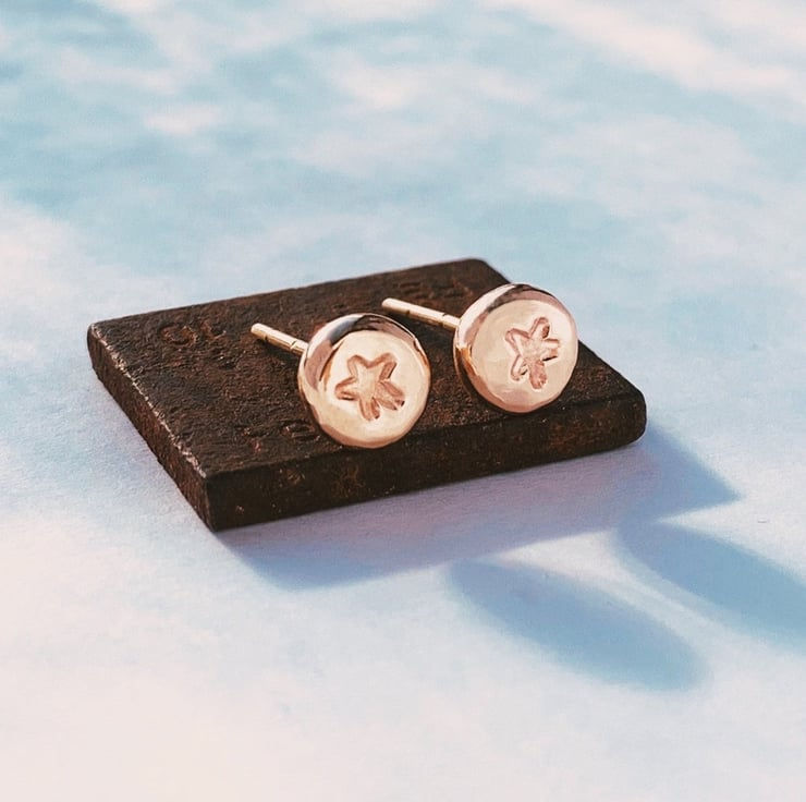 Thumbnail: Recycled 9 carat Gold Star Stud Earrings by Nyaki Punk Jewellery