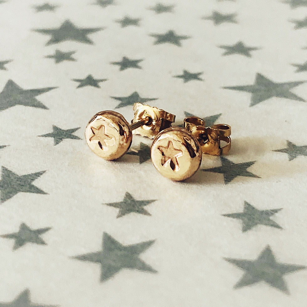 Thumbnail: Recycled 9 carat Gold Star Stud Earrings by Nyaki Punk Jewellery