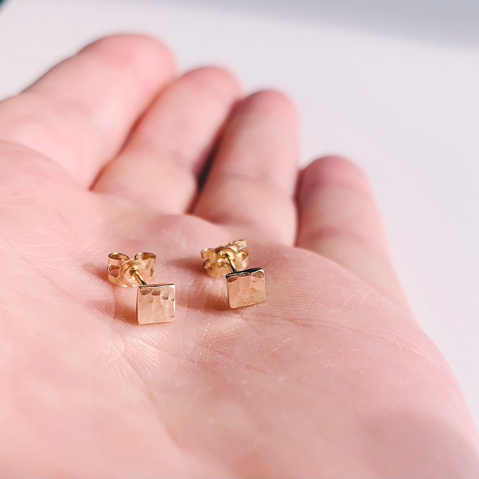 Thumbnail: Gold 9 carat Stud Earrings by Nyaki Punk Jewellery