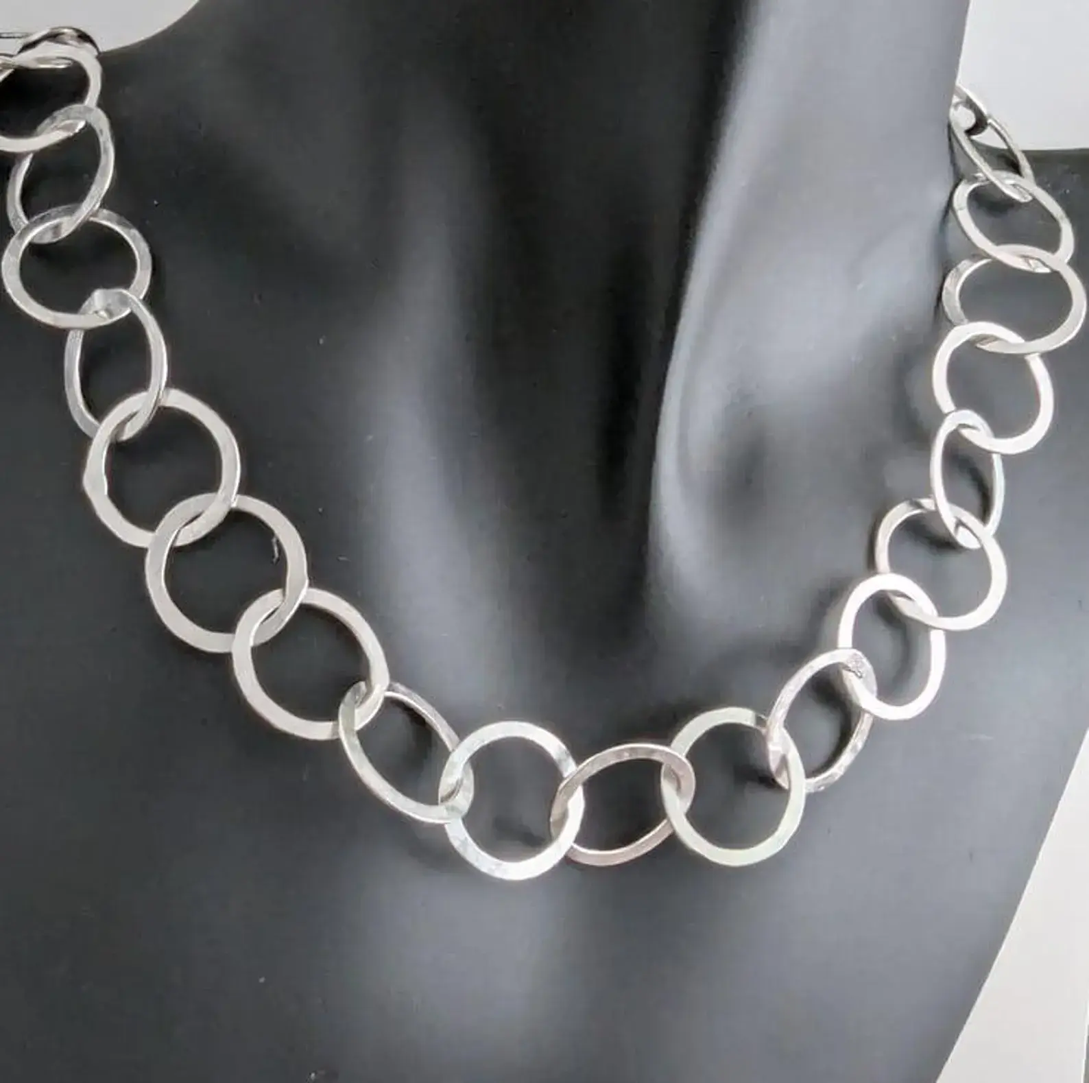 Recycled Sterling Silver Hoop Necklace by Nyaki Punk Jewellery