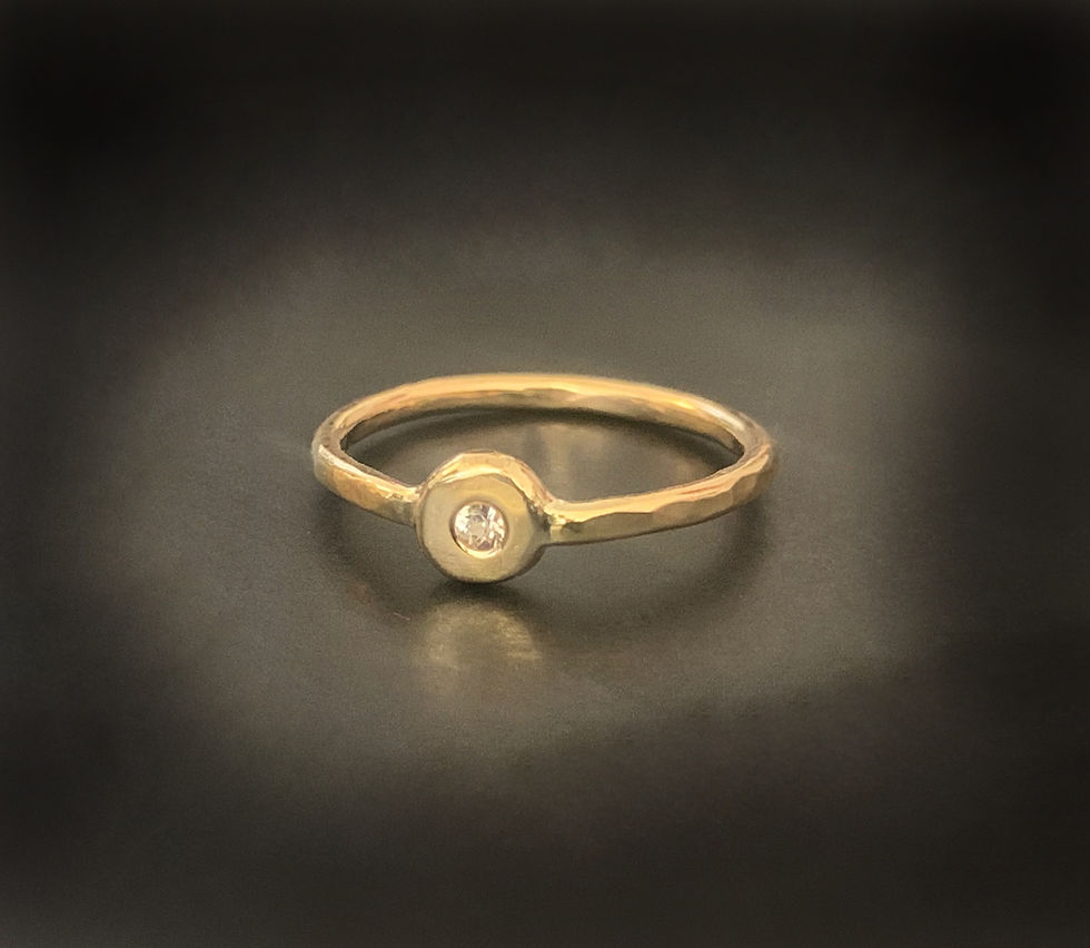 Thumbnail: Diamond Solitaire Recycled 9 ct Gold ring by Nyaki Punk Jewellery