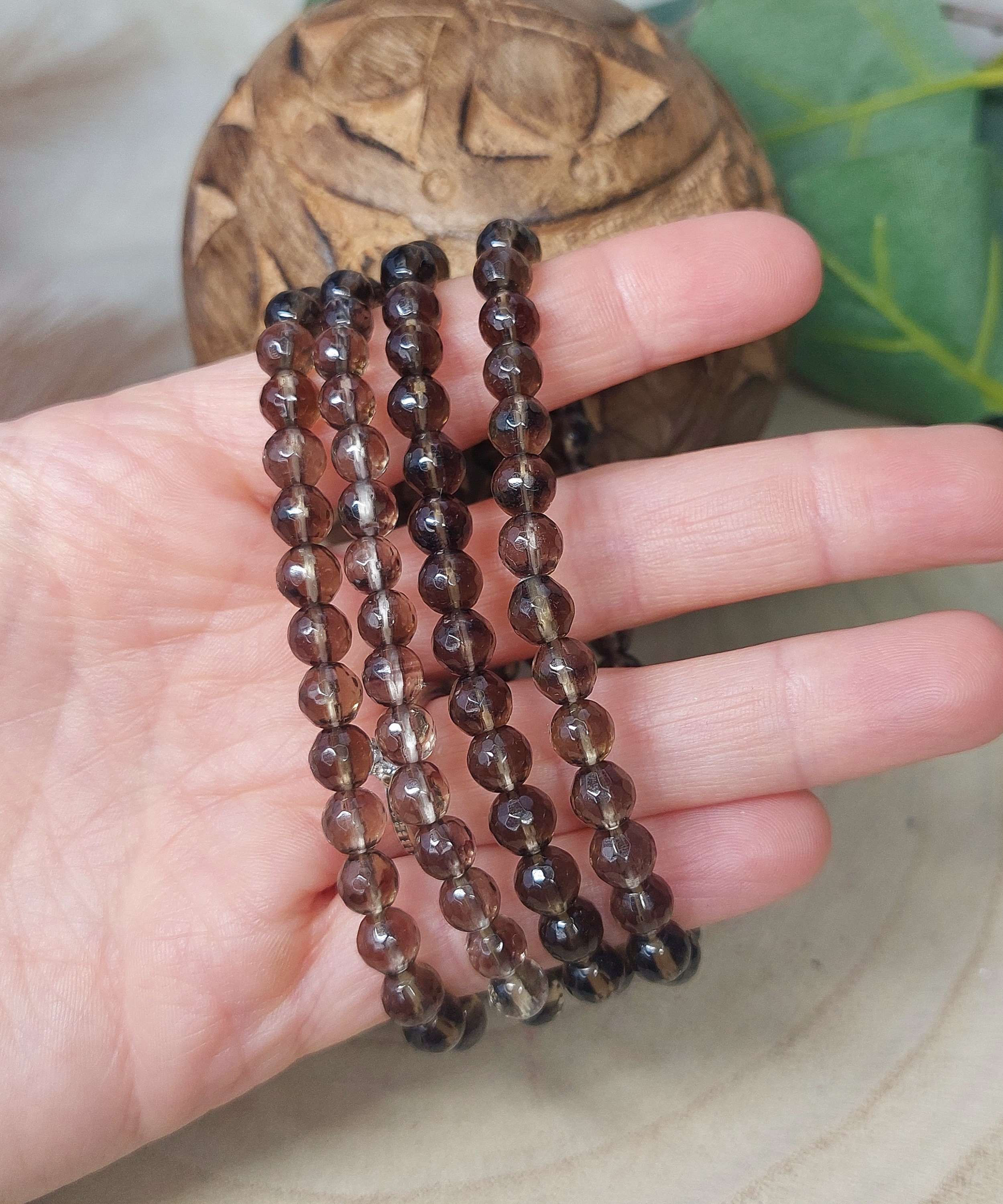 Rauchquarz Armband facettiert 6mm