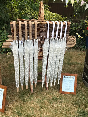 30 Umbrellas and presentation basket for hire from only £20