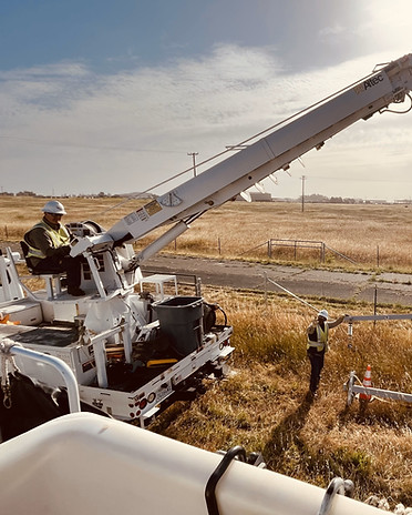 Construction on distirbution lines