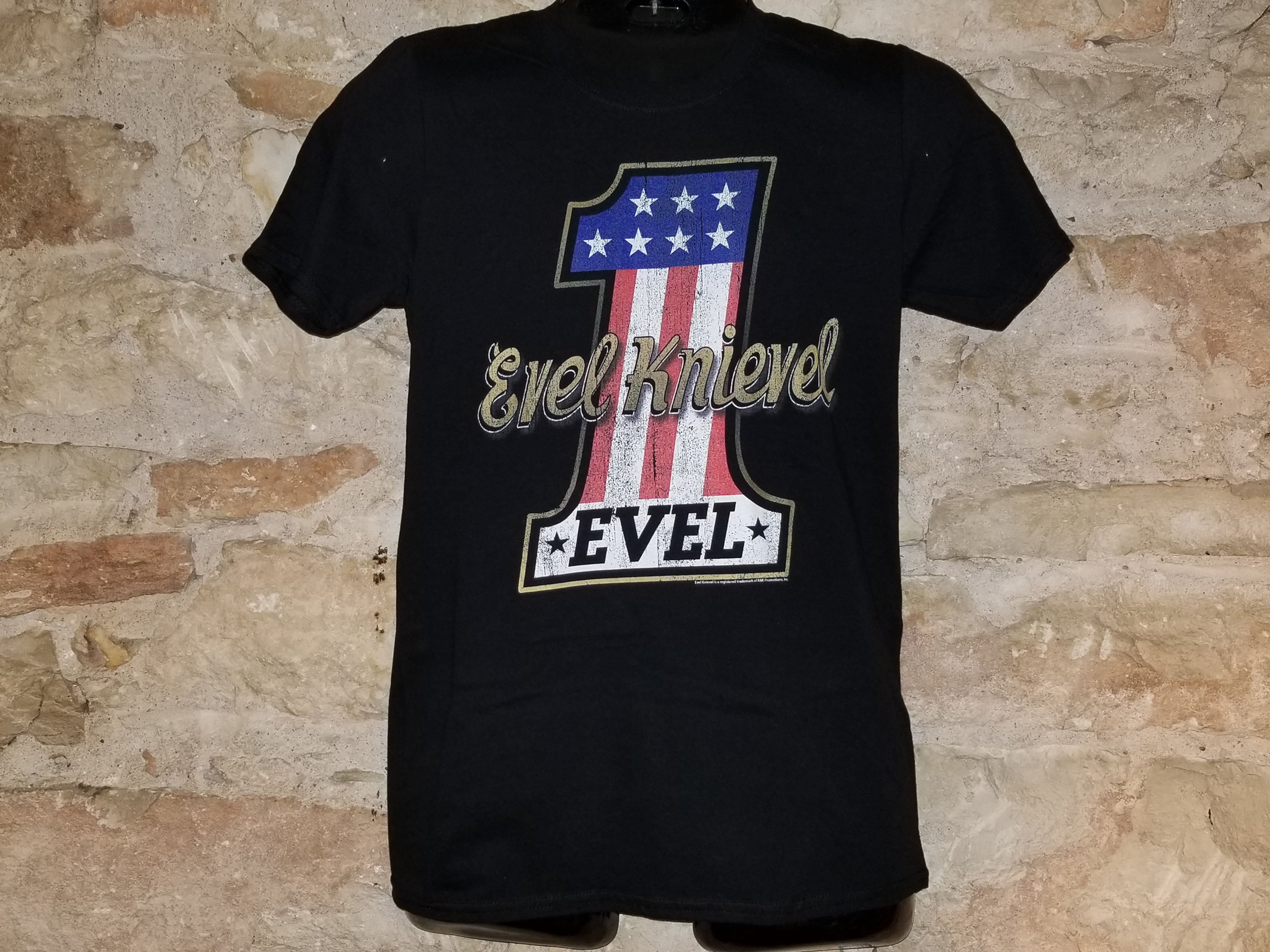 EVEL KNIEVEL NUMBER ONE LOGO TEE