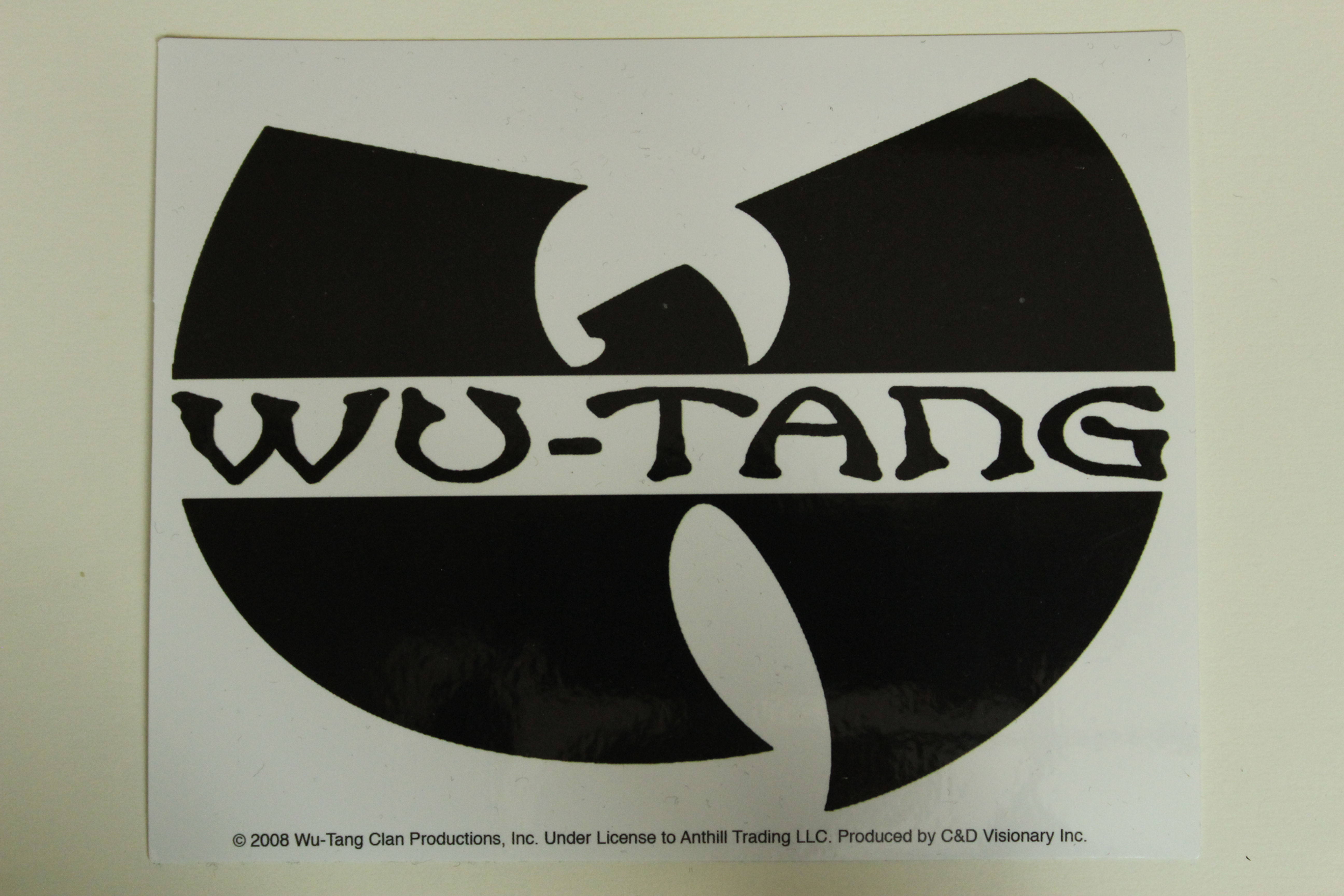 WU-TANG LOGO ON WHITE STICKER