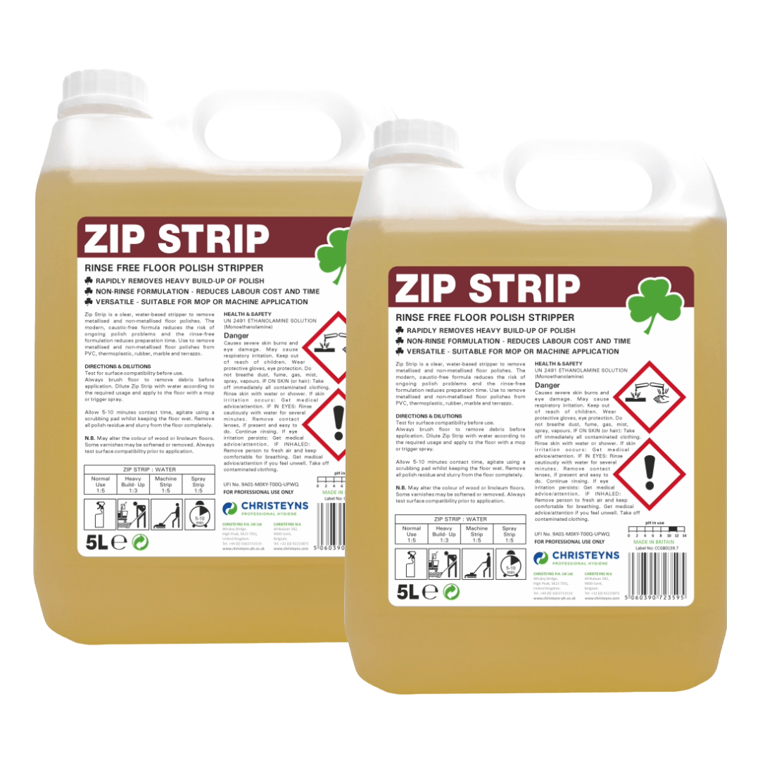 ZIP STRIP Floor Polish Stripper 5ltr x2