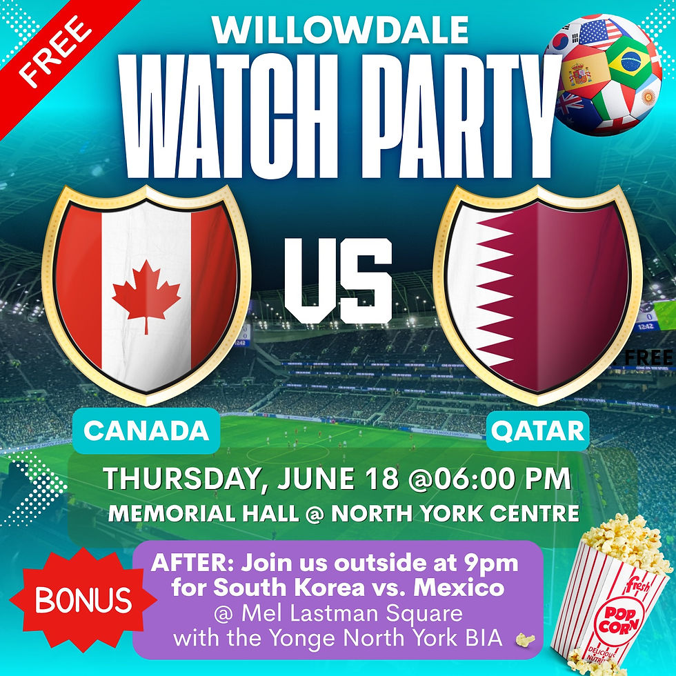 Canada vs Qatar: Willowdale Watch Party