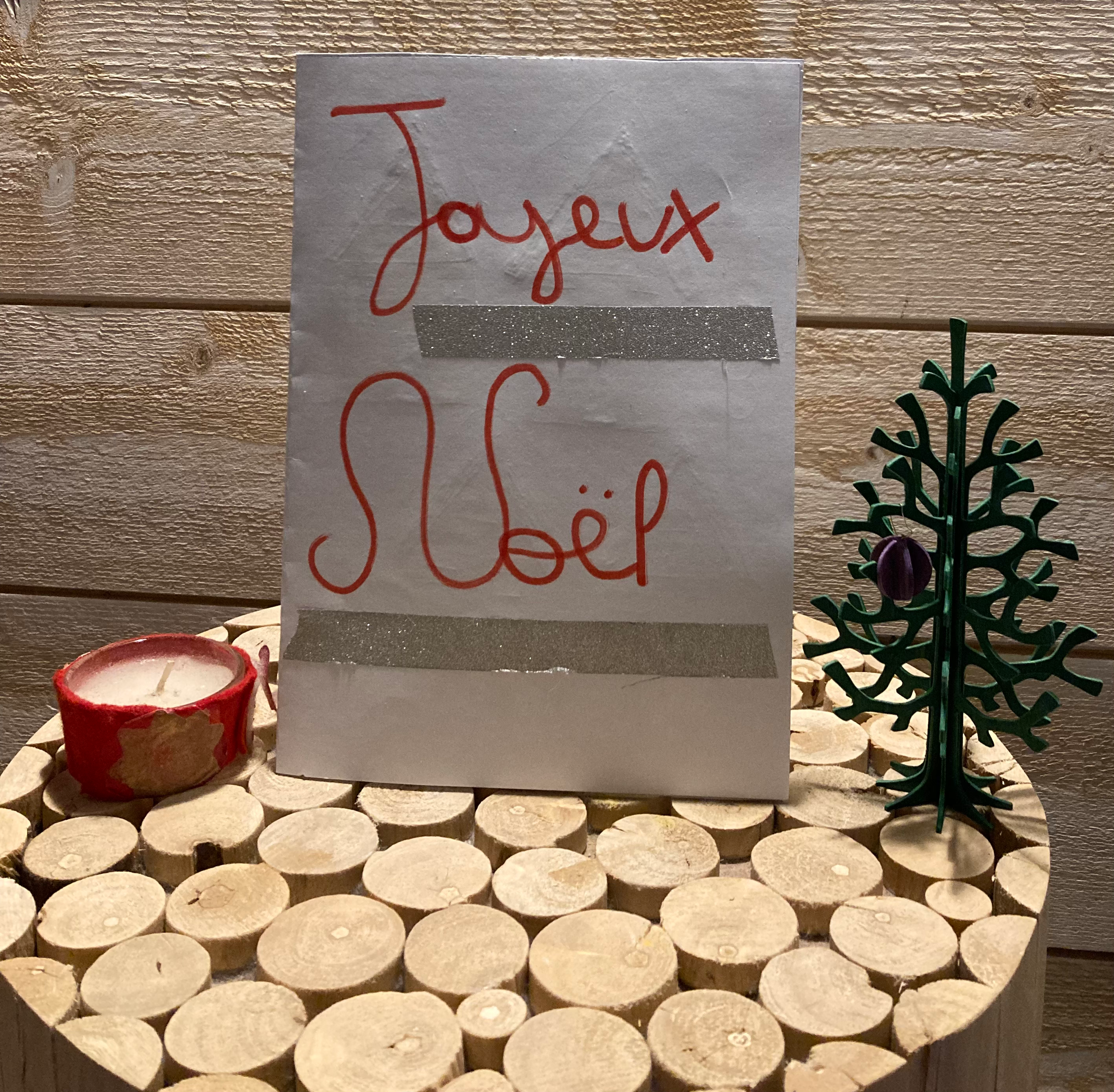 Carte de Noel argenté 