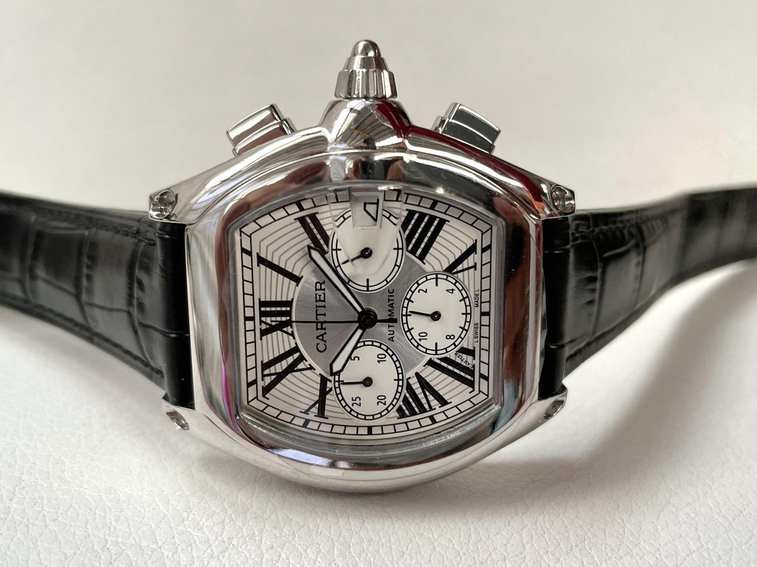 Cartier Roadster Chromograph Leather Strap