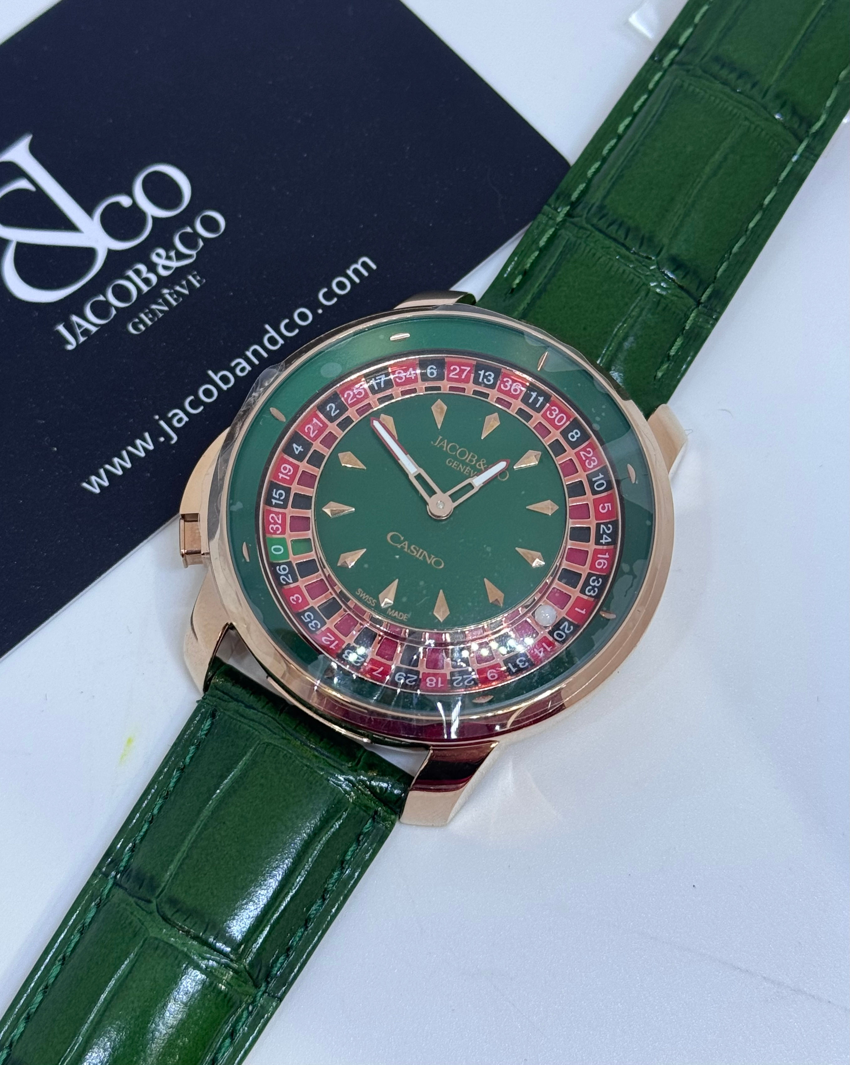 Jacob & Co "CASINO" Green Dial Strap Swiss