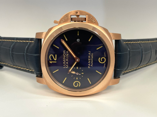 Luminor Marina Panerai Blue Dial Rose Gold | AresWatchMexico