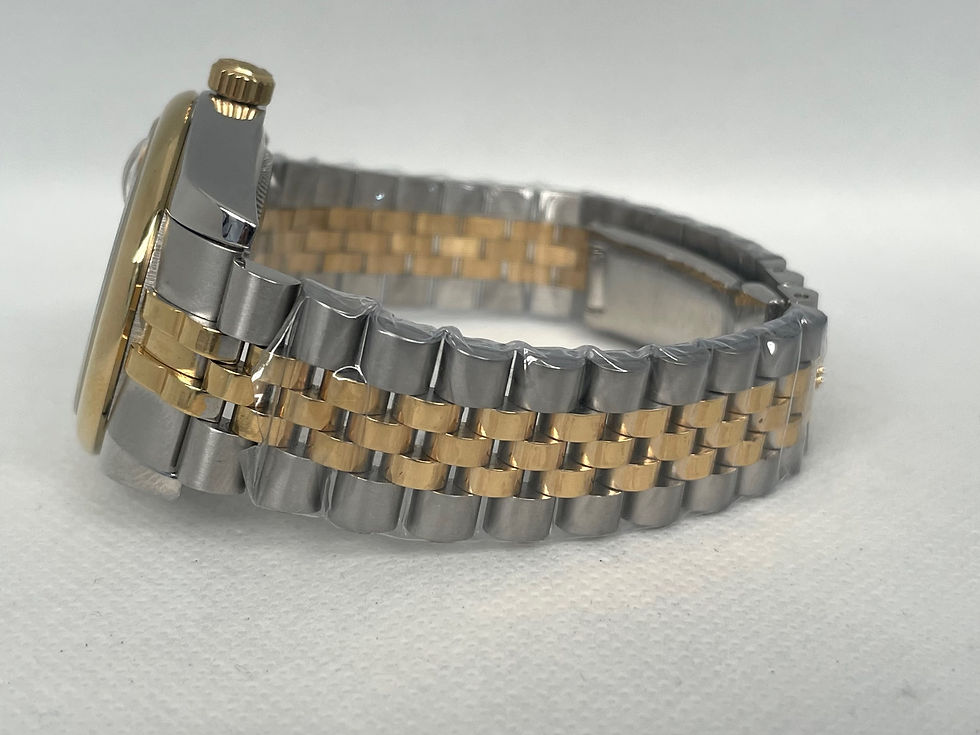 Miniatura: Rolex Date Just 36mm Two Tone Palm Diam Gold dial