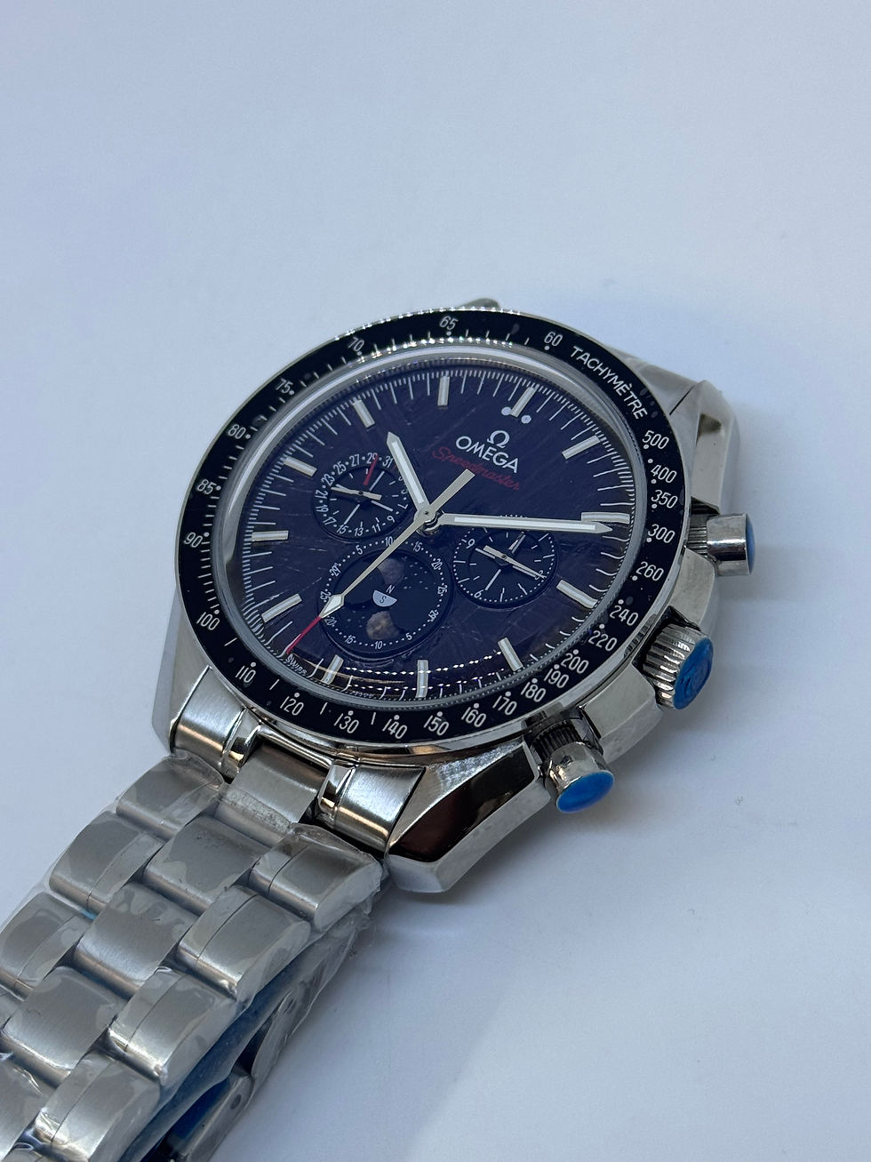 Miniatura: Omega Speedmaster Moonphase Meteorite Black Dial