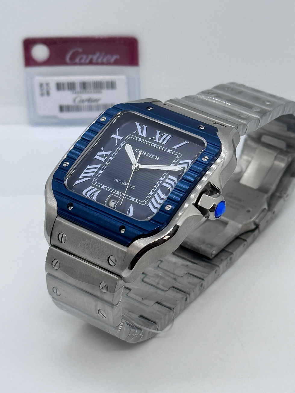 Miniatura: Cartier Santos Large Blue Dial PVD Automatic Premium