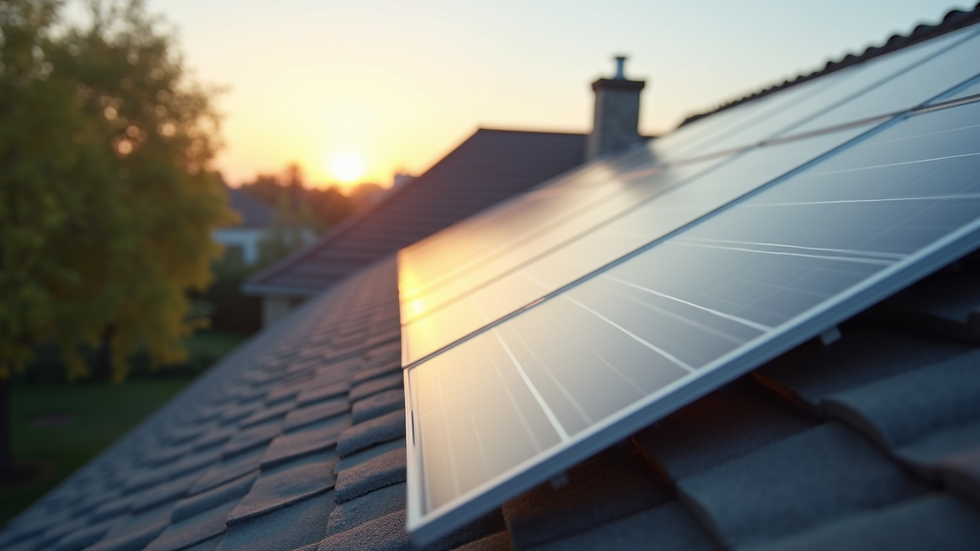 Close-up view of solar panels installed on a residential roof