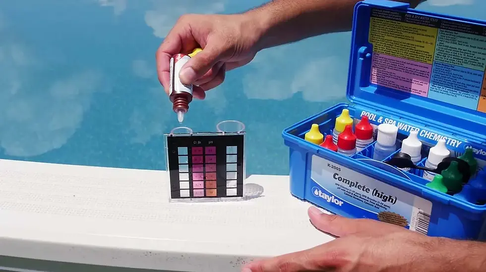 Testing pool water chemistry to maintain a clean pool in Oklahoma