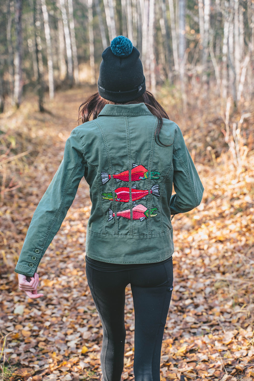Thumbnail: The Jacket Project, Kelli Lorraine Art, Salmon Jacket, Wearable Art, Fishing, Alaska