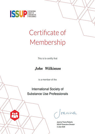 ISSUP membership certificate