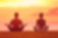 Meditation yoga couple meditating at ser