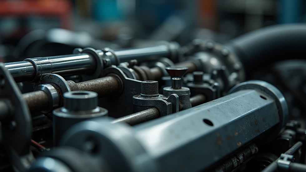 Eye-level view of tools used in engine rebuilding