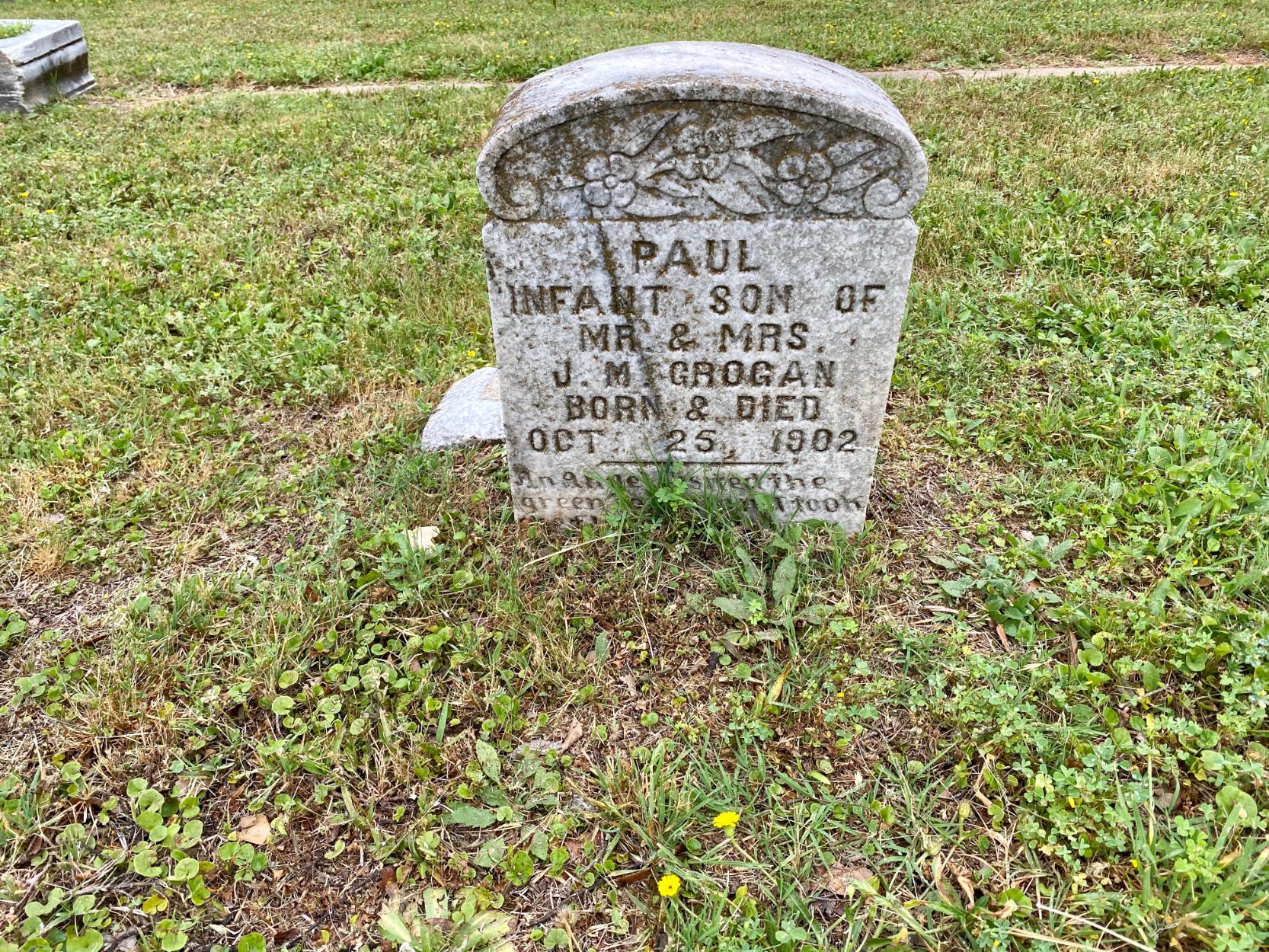 Infant Son of Mr. & Mrs. J.M. Grogan