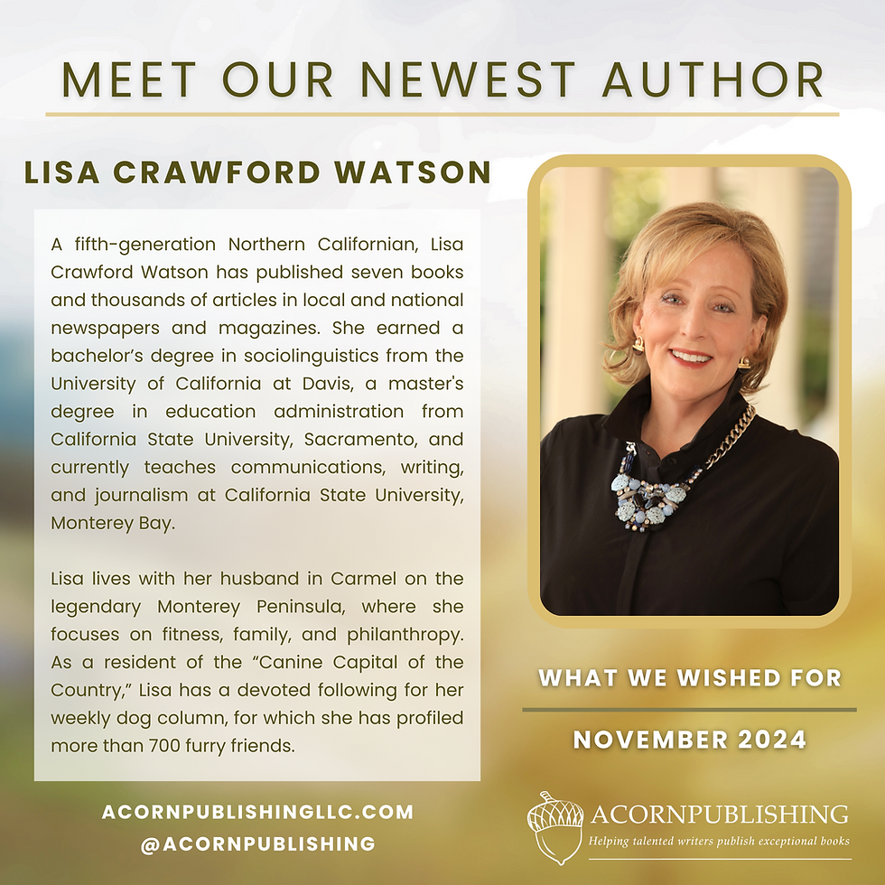 Meet Our Newest Author - Lisa Crawford Watson