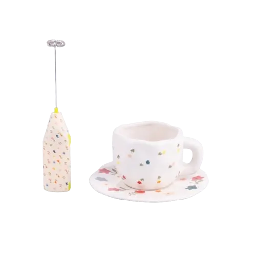 Fiorellini set | 2 tazze + 2 piattini + coffee creamer