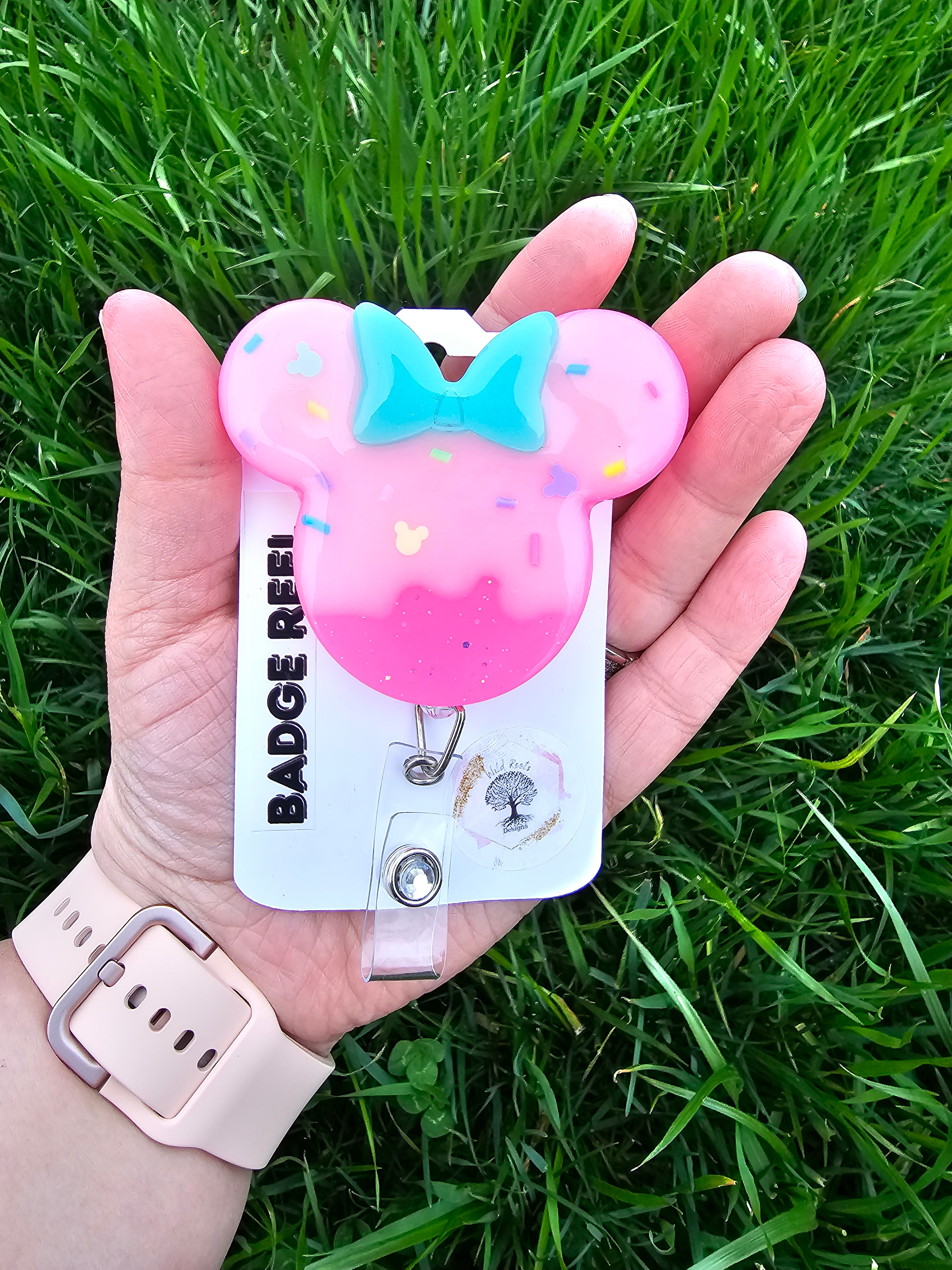 Ice Cream Drip Mouse Badge Reel