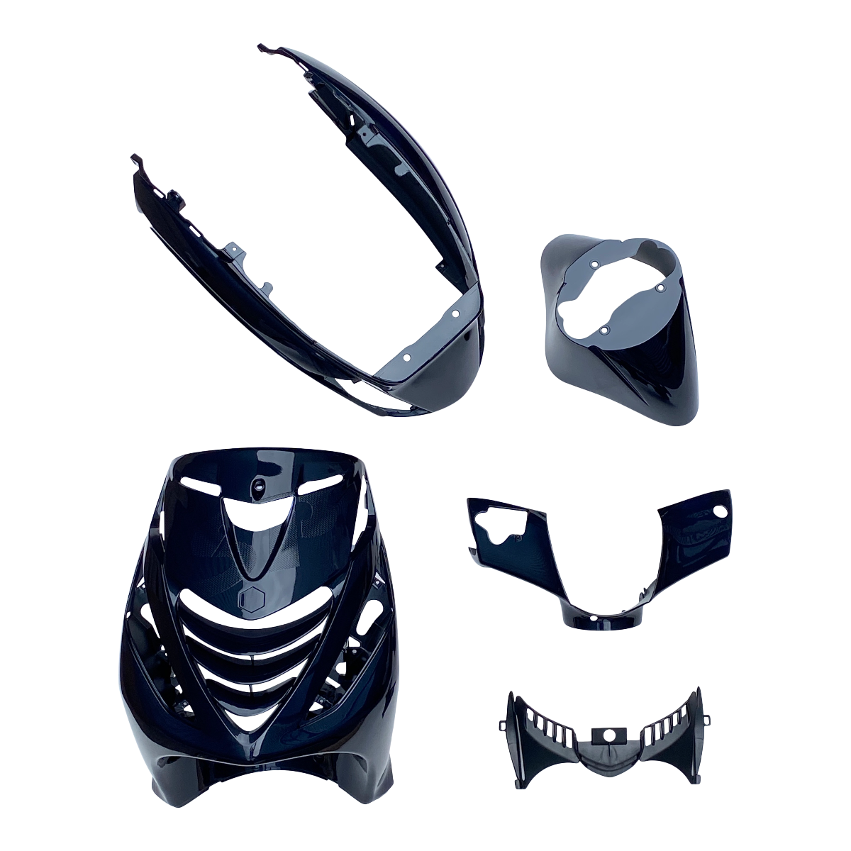 Kappenset 5-delig McLaren Sapphire Black Glans | Piaggio Zip / Zip SP Kappenset