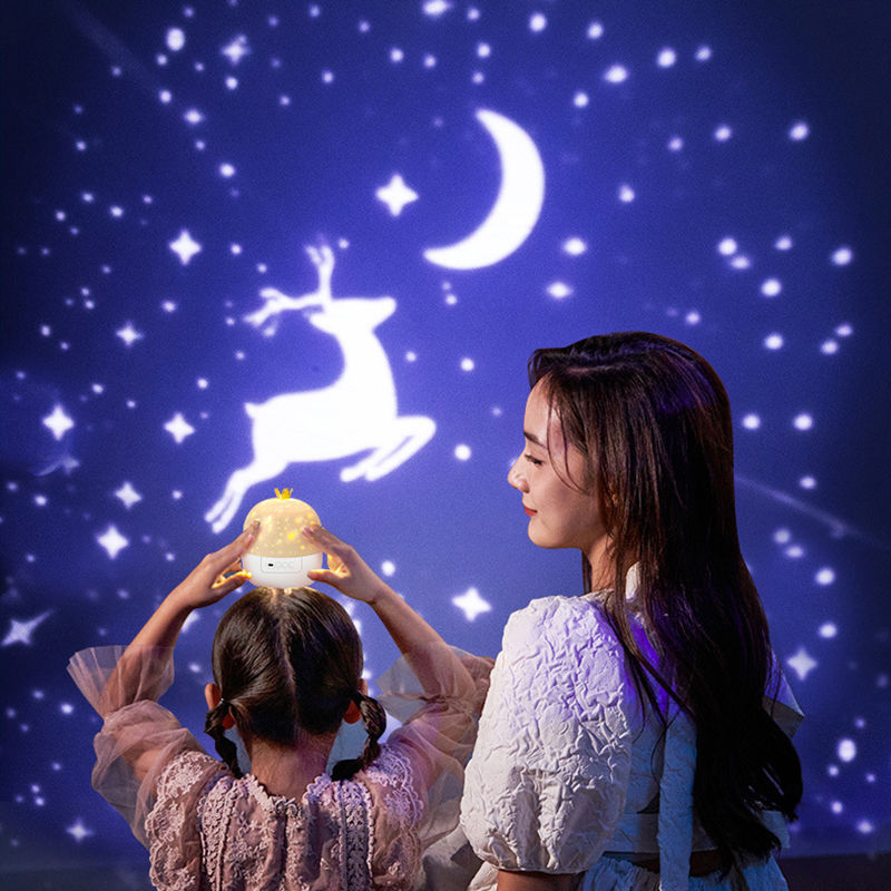 Thumbnail: Star Projector with Music Rotatable Crown Night Light 15/21 Projection Theme Atm