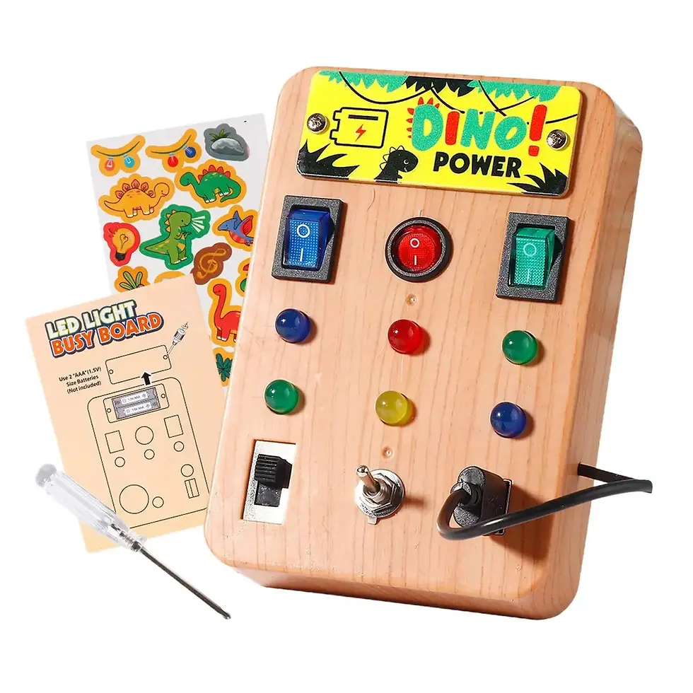 Thumbnail: Children's Montessori LED light busy board simulation switch power board light b