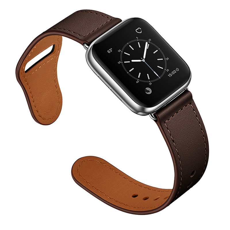 Thumbnail: Apple Watch Ultra SE 87654321 series classic leather strap black brown men and w