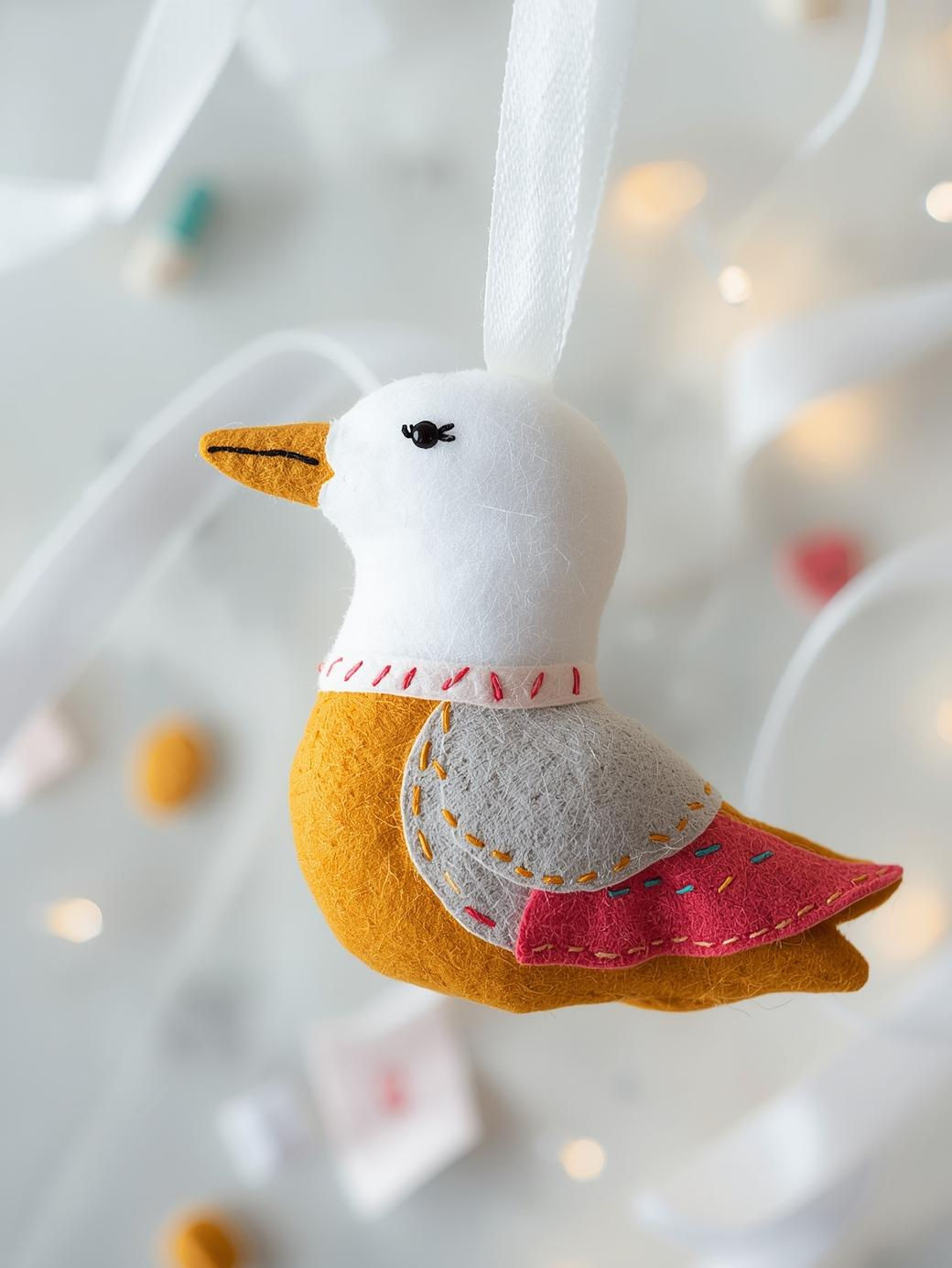 Mini Felt Seagull Sewing Kit | Coastal Beach Bird Craft for Beginners