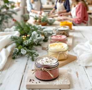 Creating handmade spa face masks at a Wee Stay Studio workshop