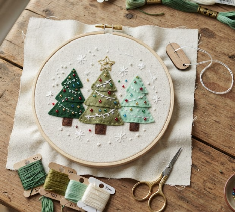Christmas Felt and Embroidery Hoop