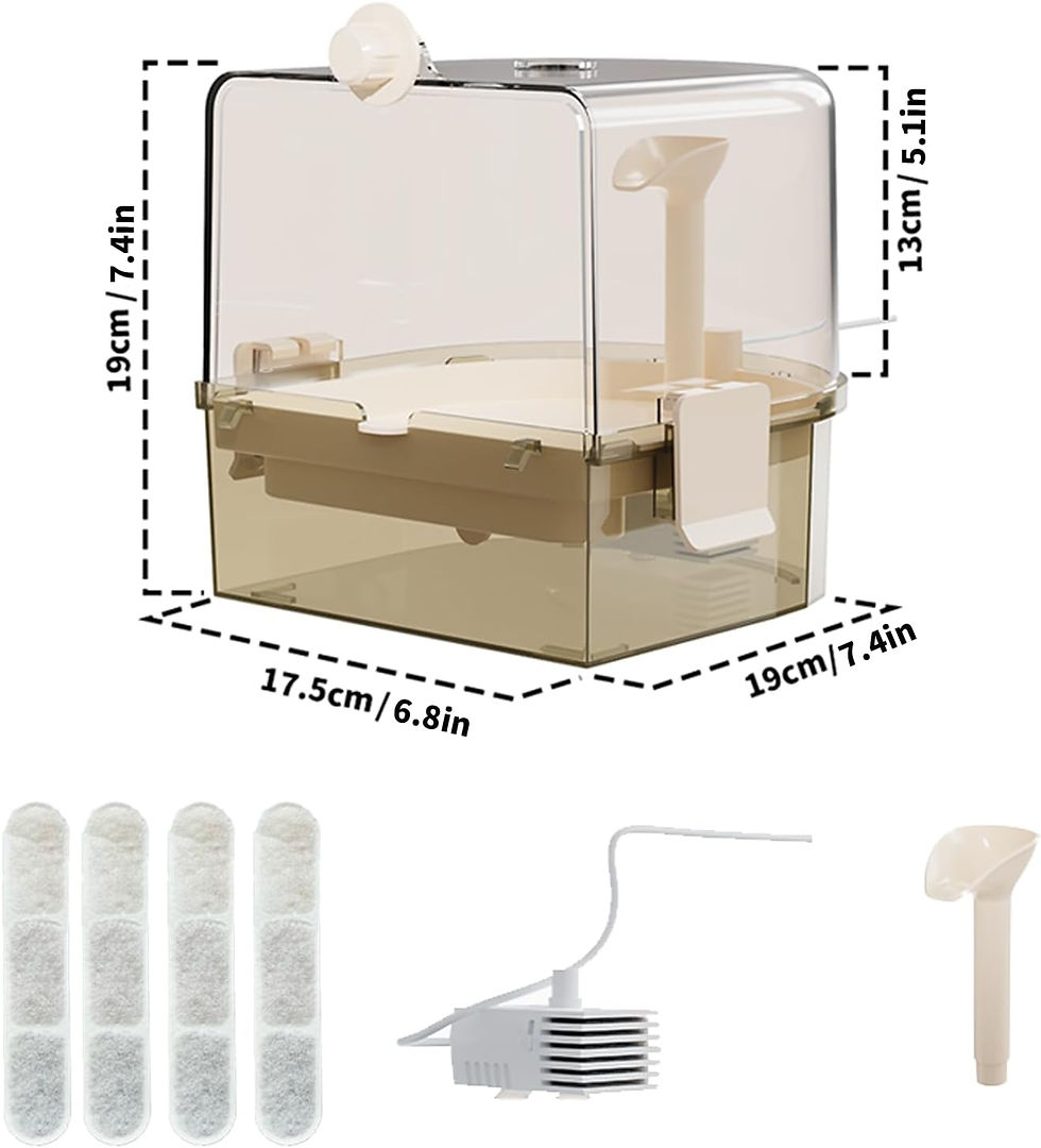 Miniatura: μπανιέρα για παπαγαάλους με τρεχούμενο νερό ηλεκτρική