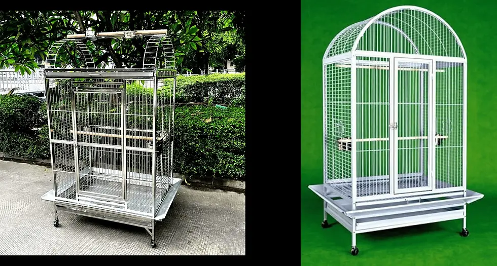 Κλουβιά για παπαγάλους απο ανοξείδωτο ατσάλι. Κατάλληλο κλουβί για παπαγάλο